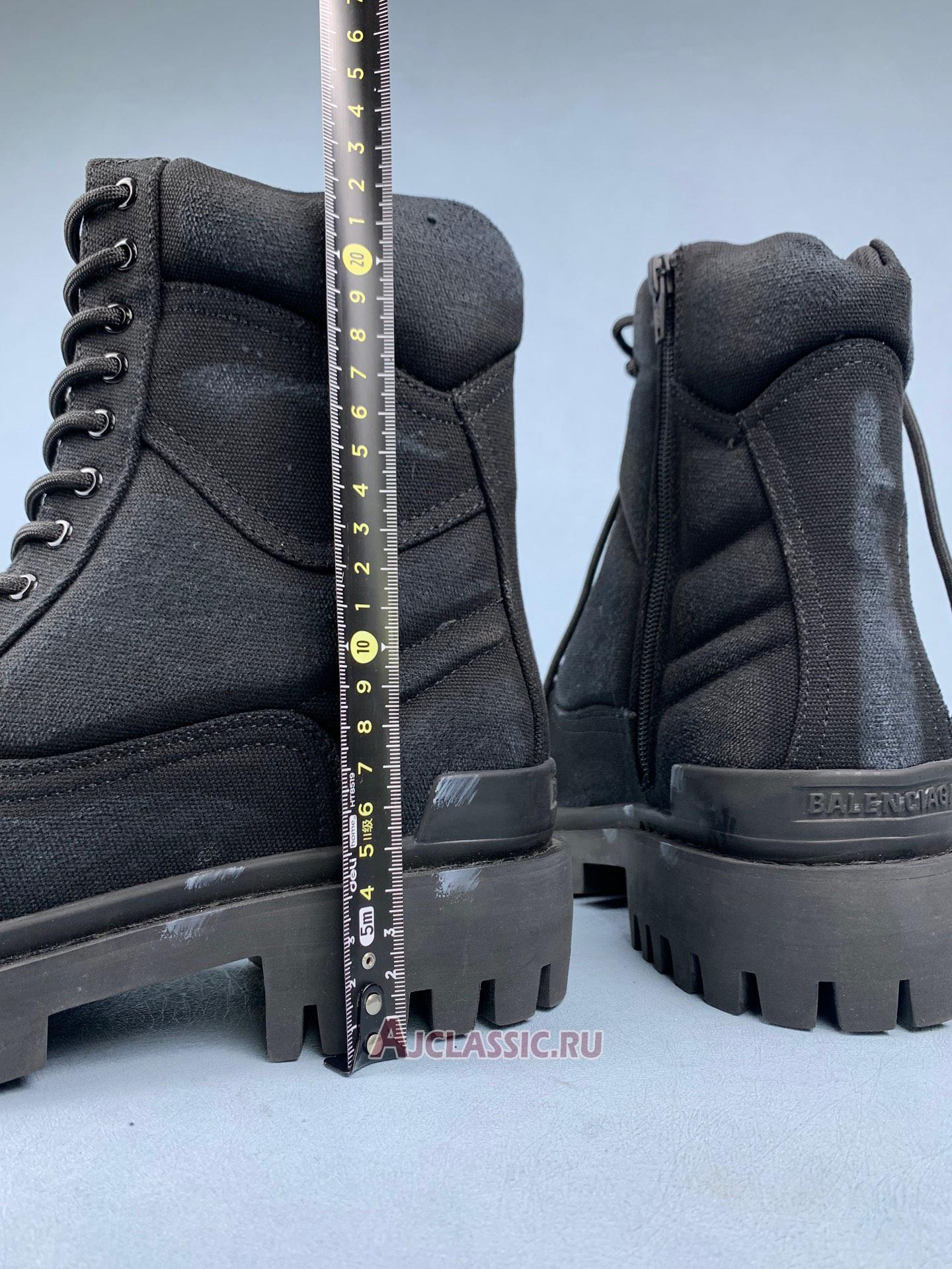 New Balenciaga Combat Strike 20mm Boots "Washed Black Cotton" 694060W2H111000 Shoes