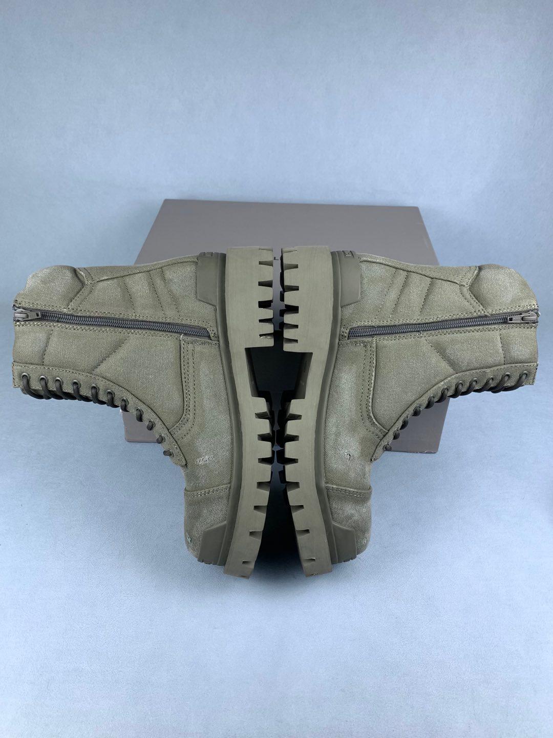 New Balenciaga Combat Strike 20mm Boots "Washed Green Cotton" 694042W2H113300 Shoes