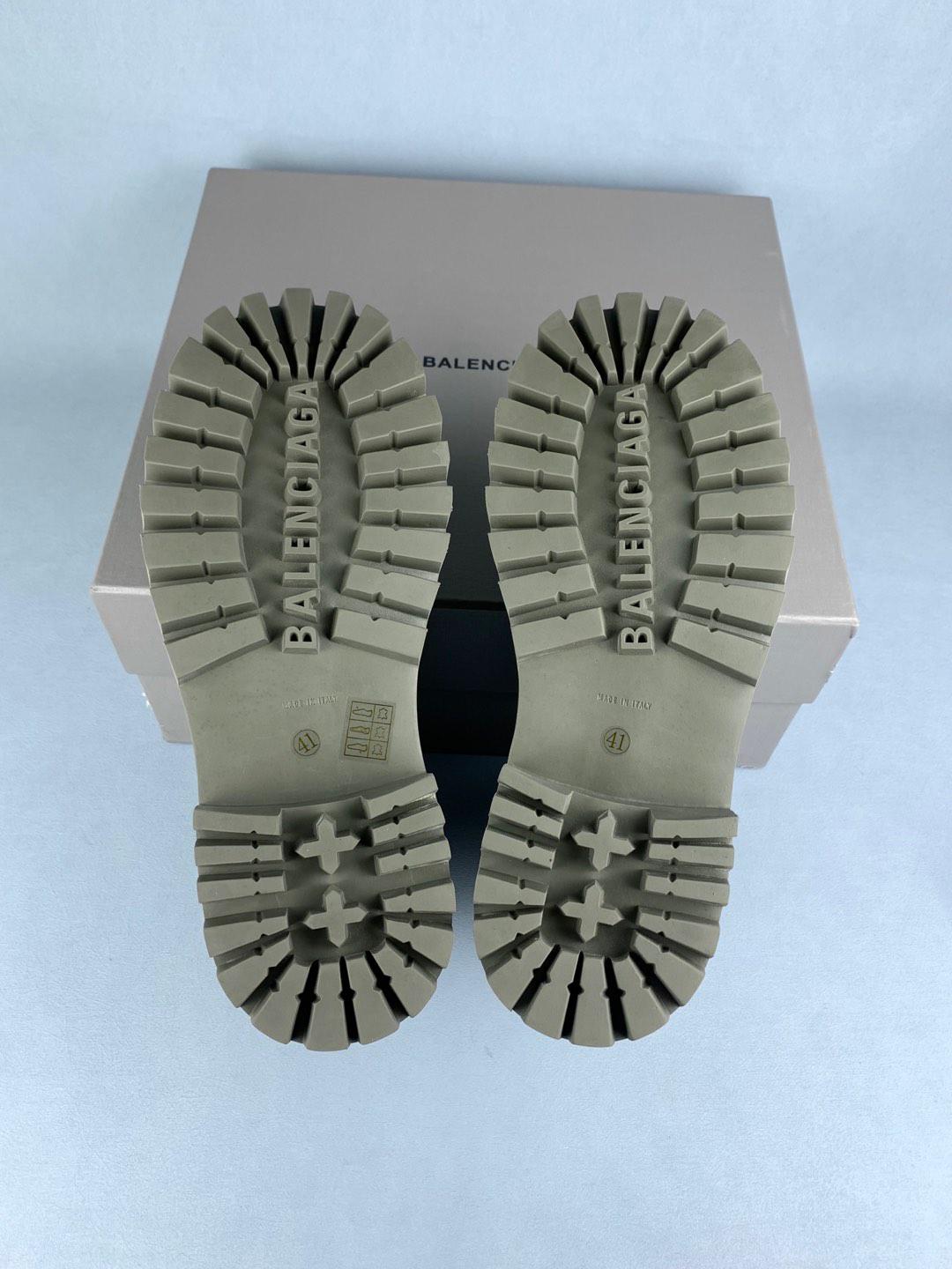 New Balenciaga Combat Strike 20mm Boots "Washed Green Cotton" 694042W2H113300 Shoes