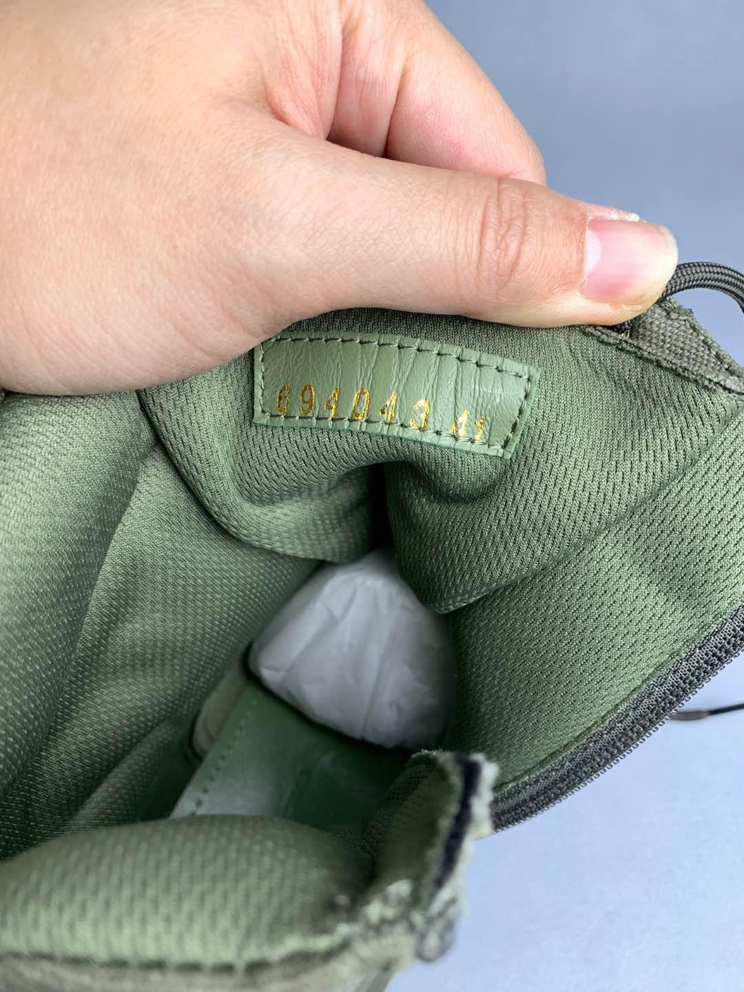 New Balenciaga Combat Strike 20mm Boots "Washed Green Cotton" 694042W2H113300 Shoes