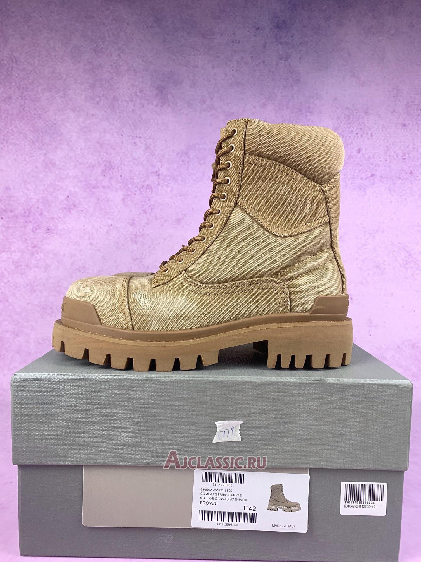 New Balenciaga Combat Strike Boot "Worn-Out - Beige" 694042W2H112020 Shoes