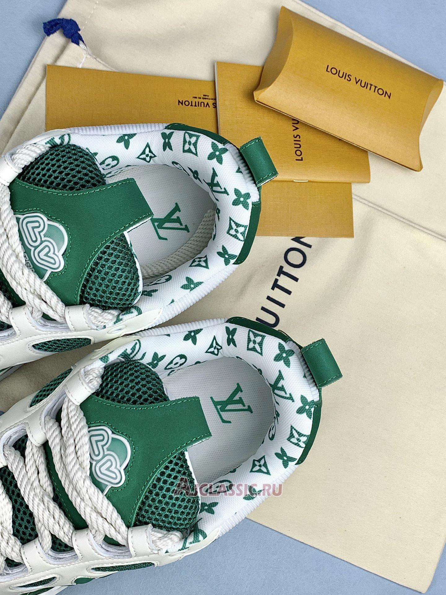 New Louis Vuitton LV Skate Sneaker "Green White" 1AC520-2 Shoes
