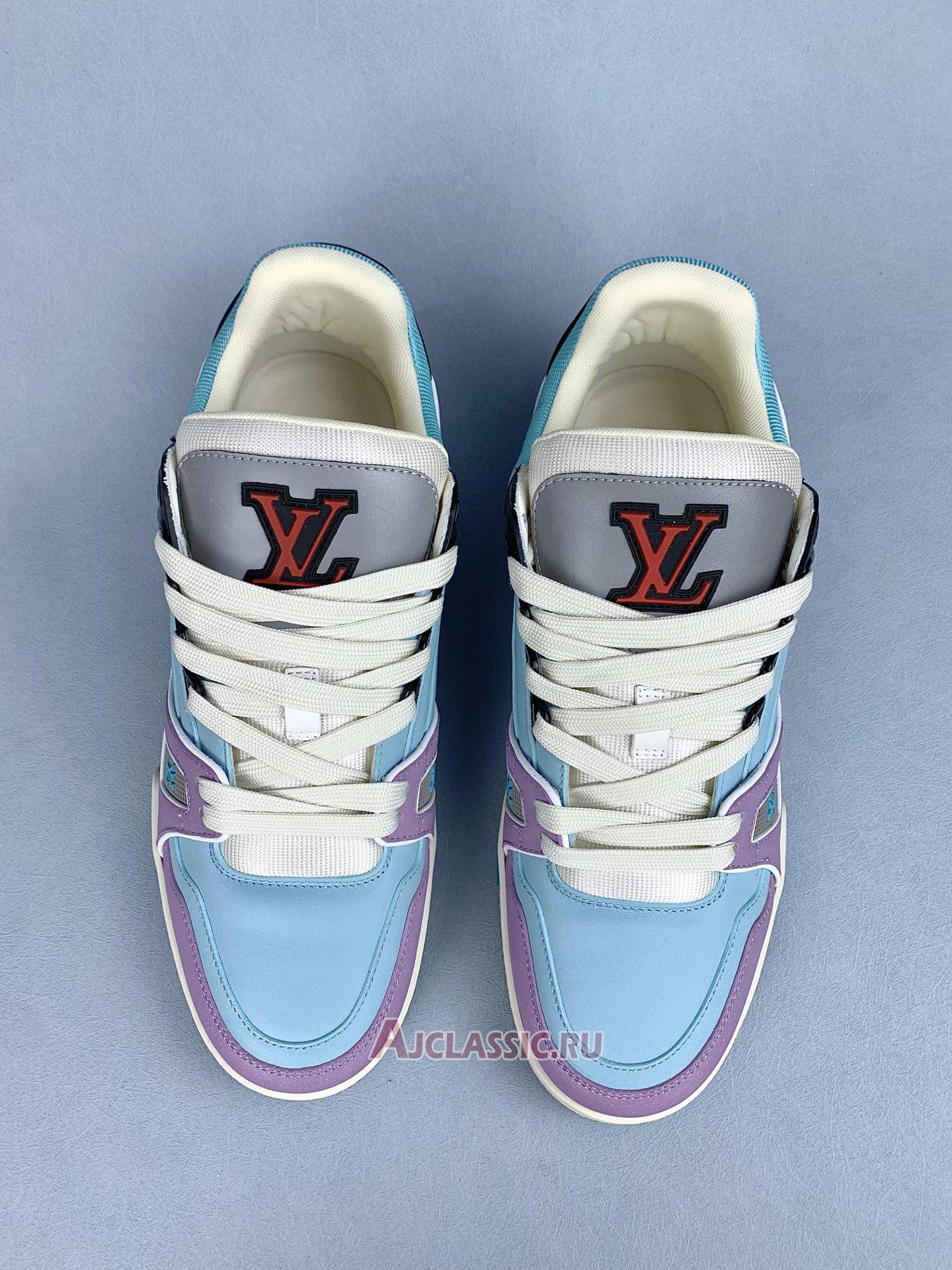 New Louis Vuitton LV Trainer Sneaker "Blue Purple" 1ACEGJ Shoes