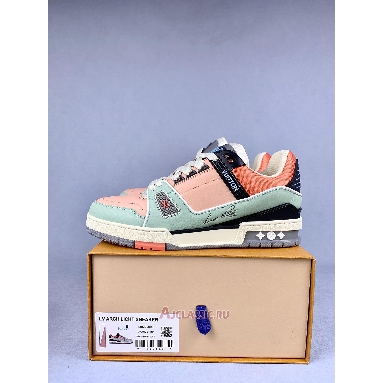 Buy Louis Vuitton LV Trainer Sneaker Orange Teal Vintage Orange 1ACEFX Quality Reps Replicas Shoes