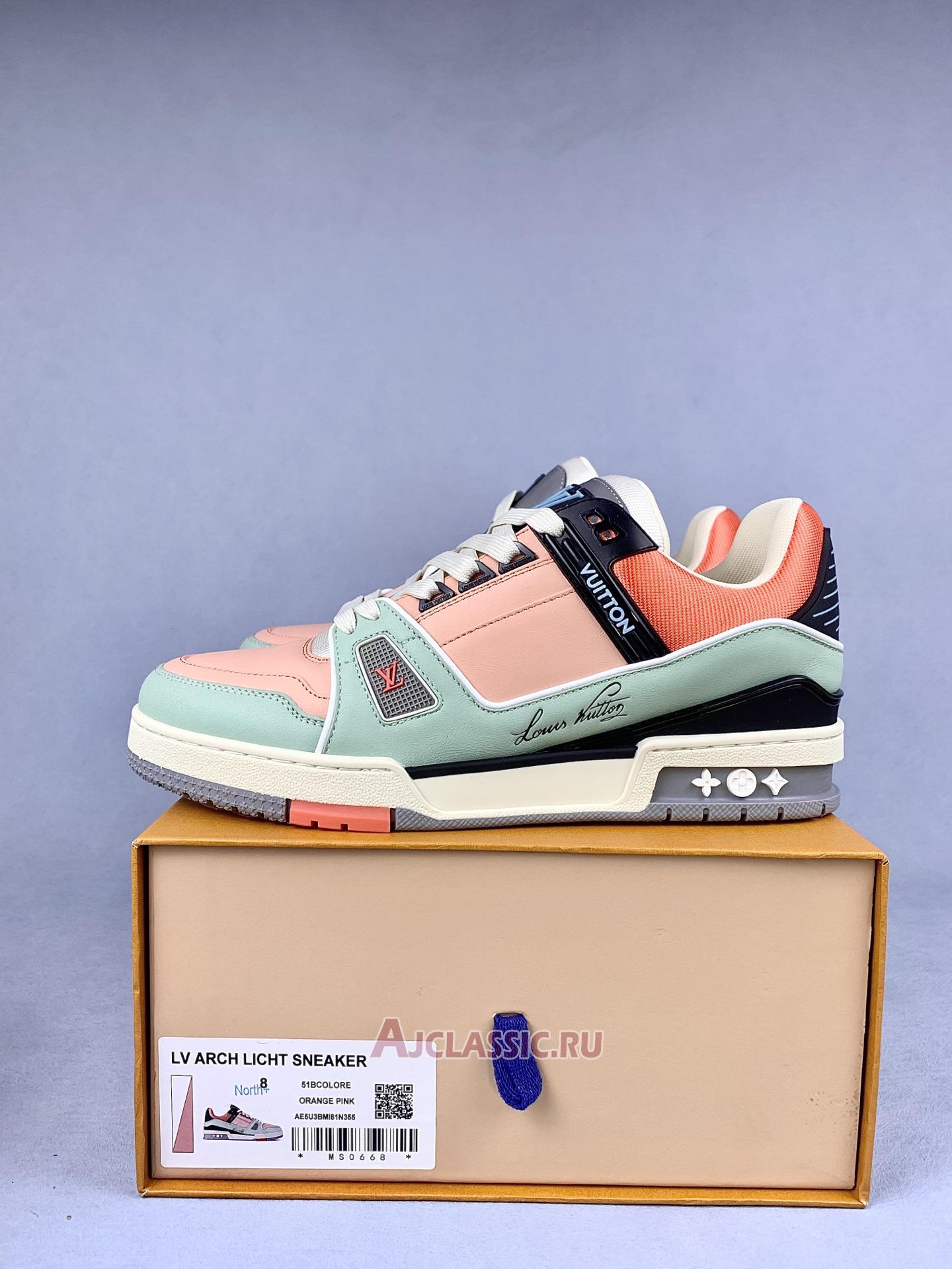 New Louis Vuitton LV Trainer Sneaker "Orange Teal Vintage" 1ACEFX Shoes