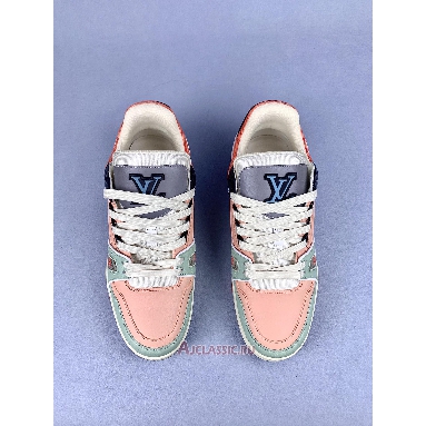 Buy Louis Vuitton LV Trainer Sneaker Orange Teal Vintage Orange 1ACEFX Quality Reps Replicas Shoes