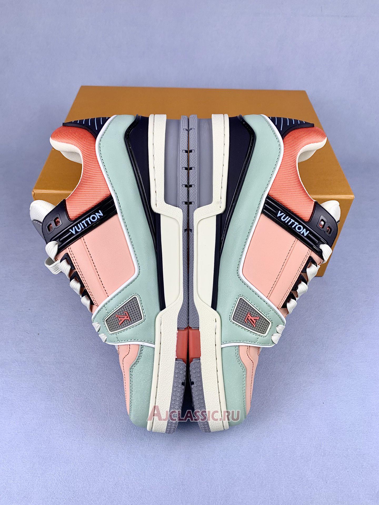 New Louis Vuitton LV Trainer Sneaker "Orange Teal Vintage" 1ACEFX Shoes