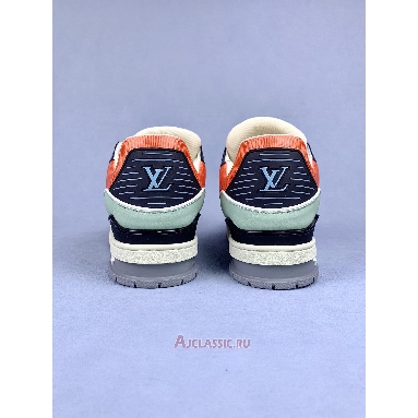 Buy Louis Vuitton LV Trainer Sneaker Orange Teal Vintage Orange 1ACEFX Quality Reps Replicas Shoes