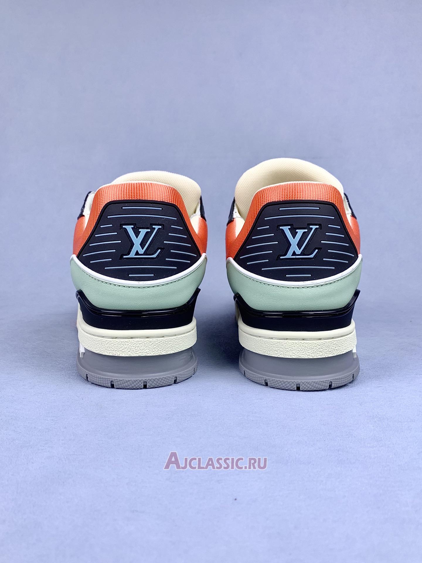 New Louis Vuitton LV Trainer Sneaker "Orange Teal Vintage" 1ACEFX Shoes