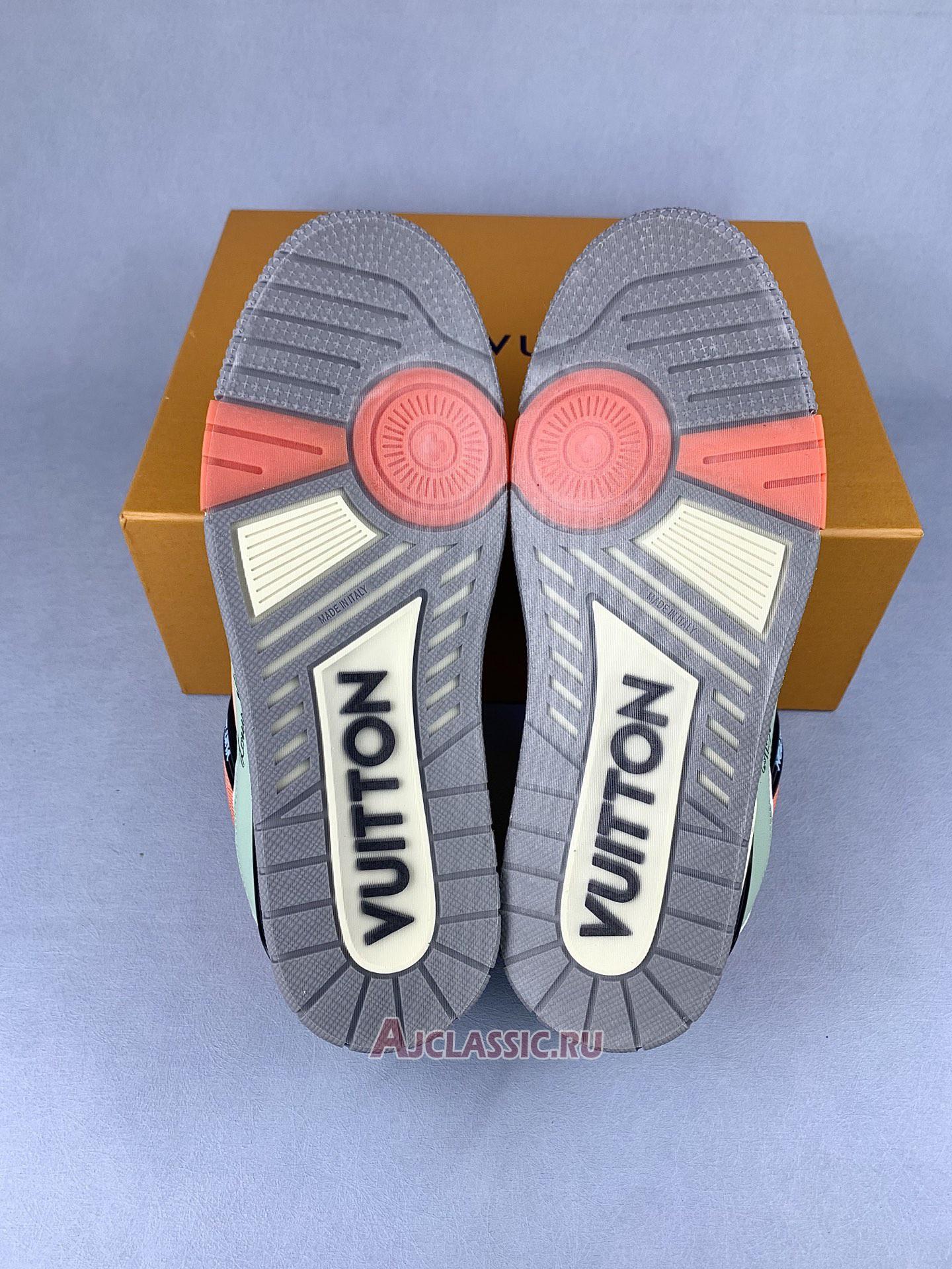 New Louis Vuitton LV Trainer Sneaker "Orange Teal Vintage" 1ACEFX Shoes