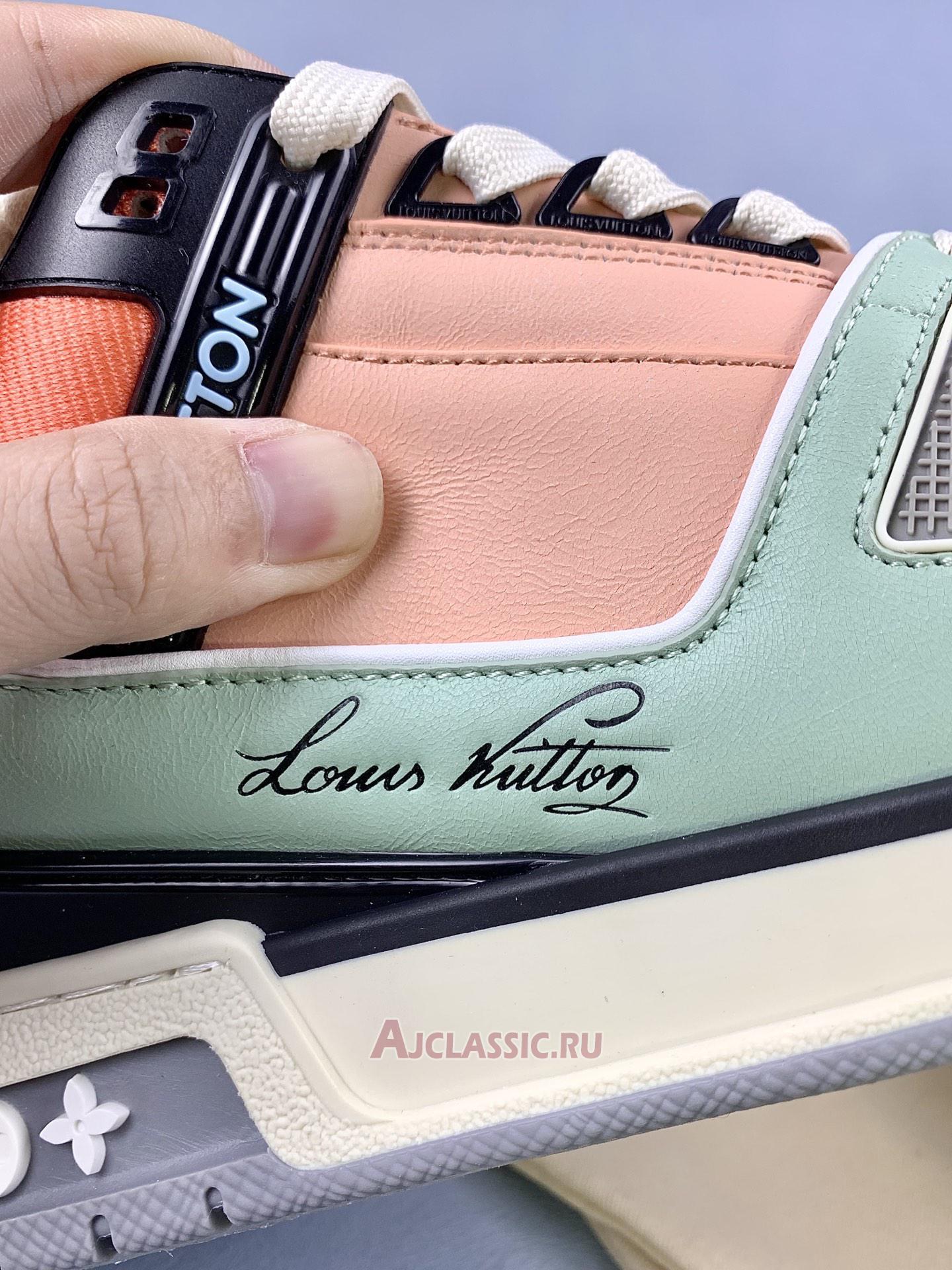 New Louis Vuitton LV Trainer Sneaker "Orange Teal Vintage" 1ACEFX Shoes
