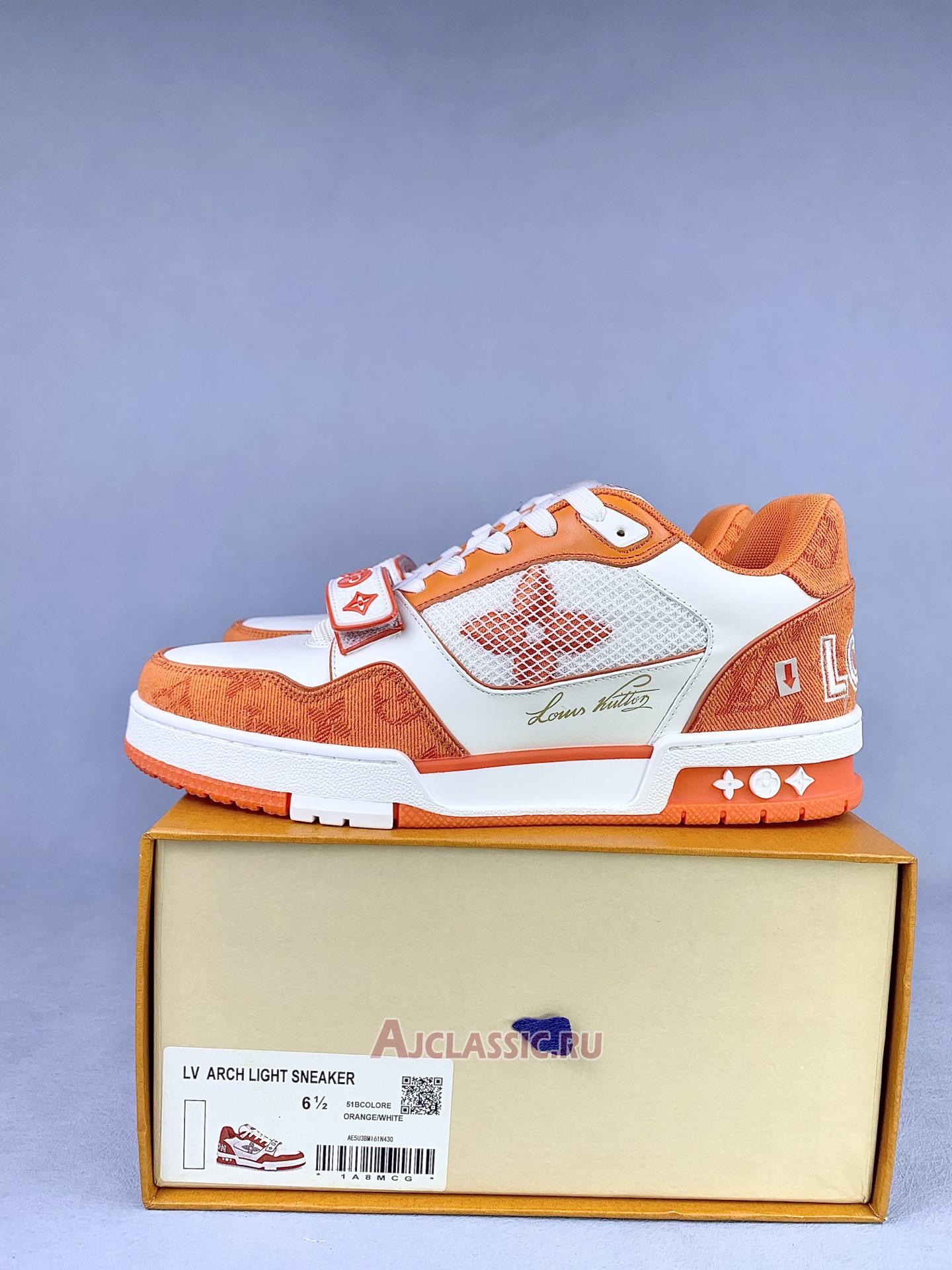 New Louis Vuitton LV Trainers Sneaker "Monogram Denim Orange" 1A9ZBI-2 Shoes