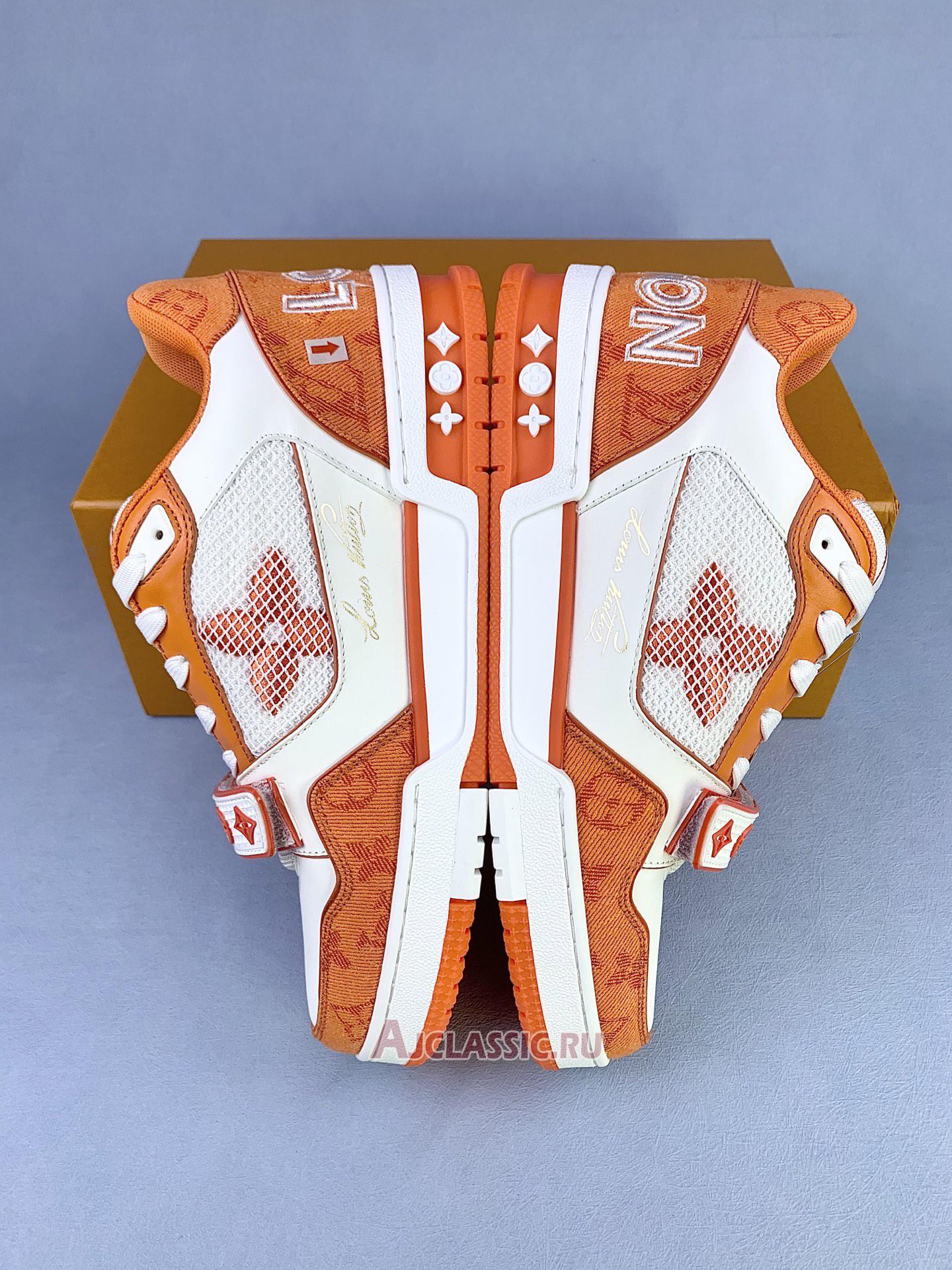 New Louis Vuitton LV Trainers Sneaker "Monogram Denim Orange" 1A9ZBI-2 Shoes