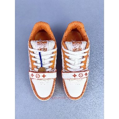 Buy Louis Vuitton LV Trainers Sneaker Monogram Denim Orange Orange 1A9ZBI-2 Quality Reps Replicas Shoes