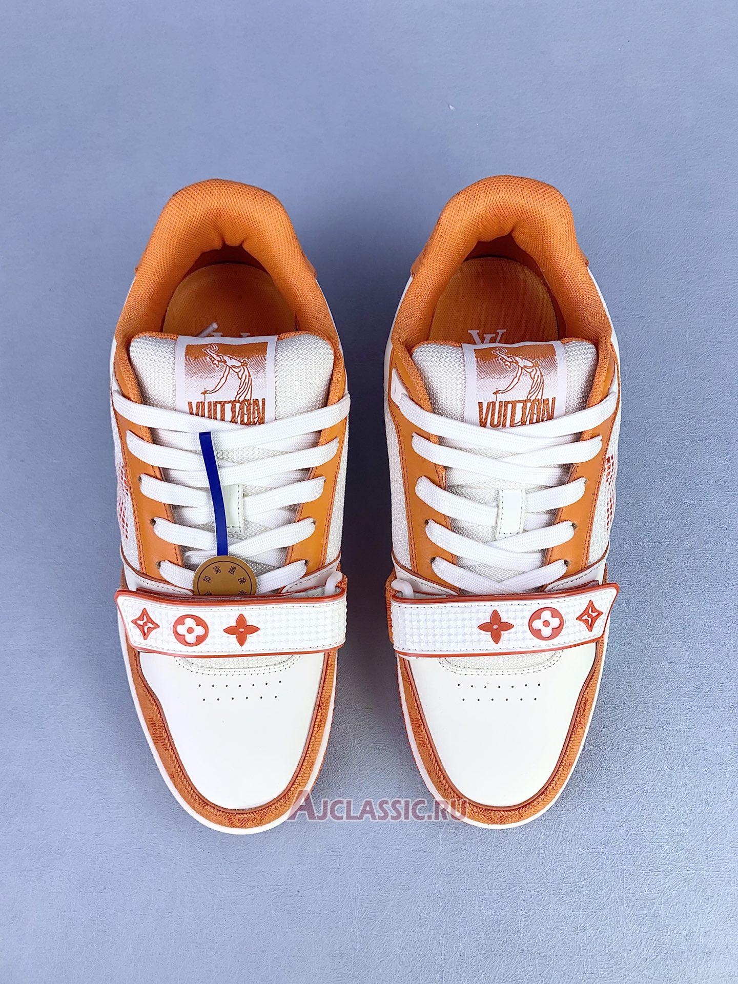 New Louis Vuitton LV Trainers Sneaker "Monogram Denim Orange" 1A9ZBI-2 Shoes