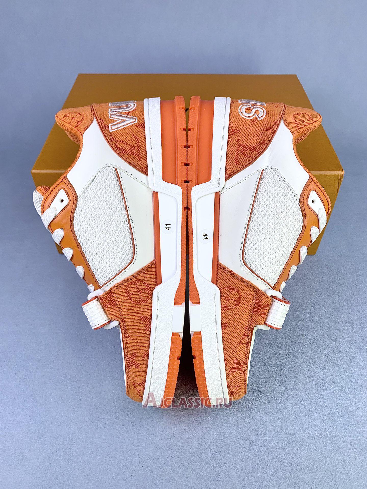 New Louis Vuitton LV Trainers Sneaker "Monogram Denim Orange" 1A9ZBI-2 Shoes