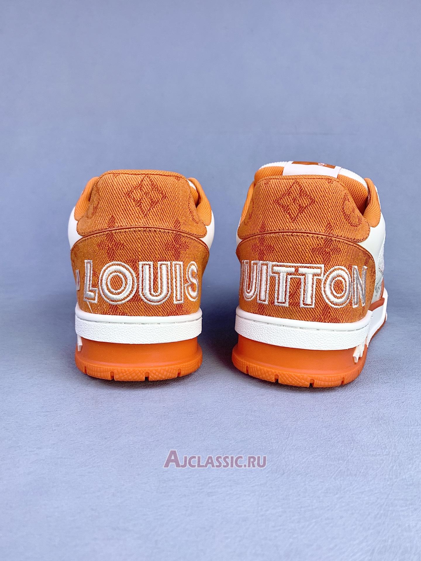 New Louis Vuitton LV Trainers Sneaker "Monogram Denim Orange" 1A9ZBI-2 Shoes