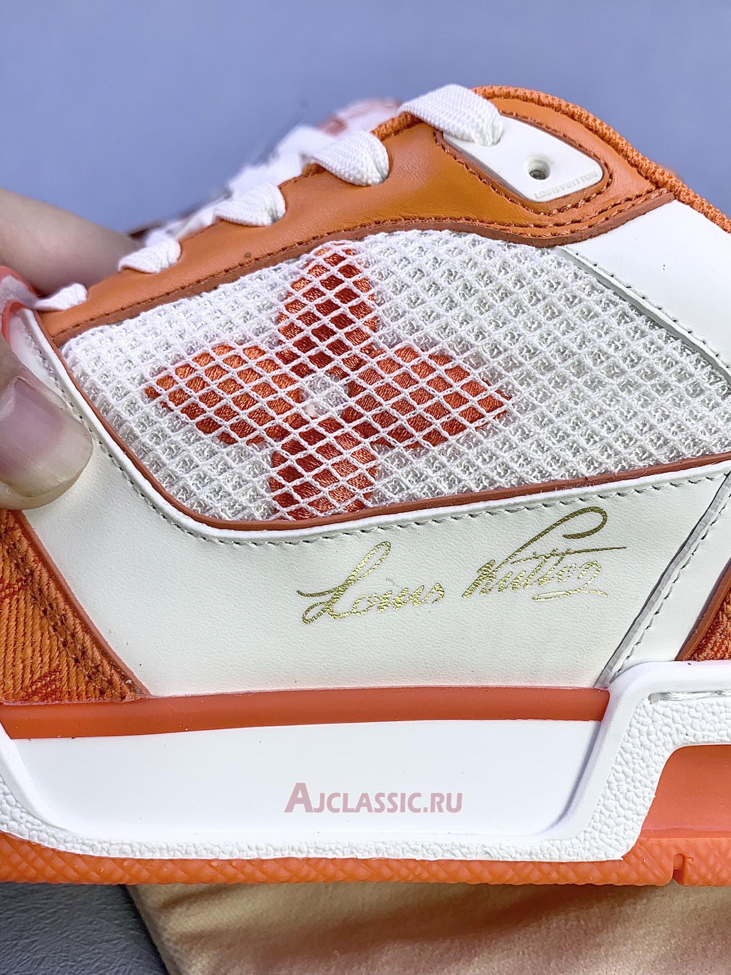 New Louis Vuitton LV Trainers Sneaker "Monogram Denim Orange" 1A9ZBI-2 Shoes