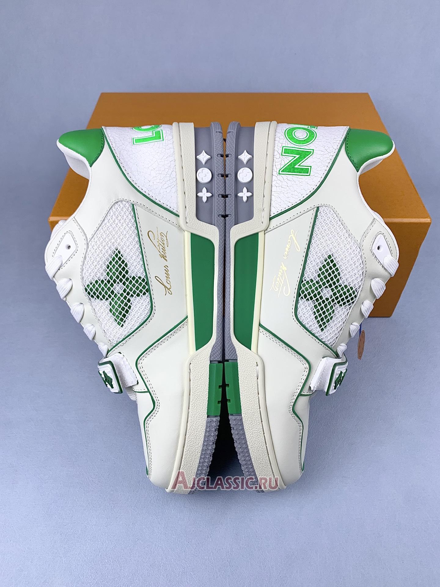 New Louis Vuitton LV Trainers Sneaker "White Green" 1A98UZ Shoes