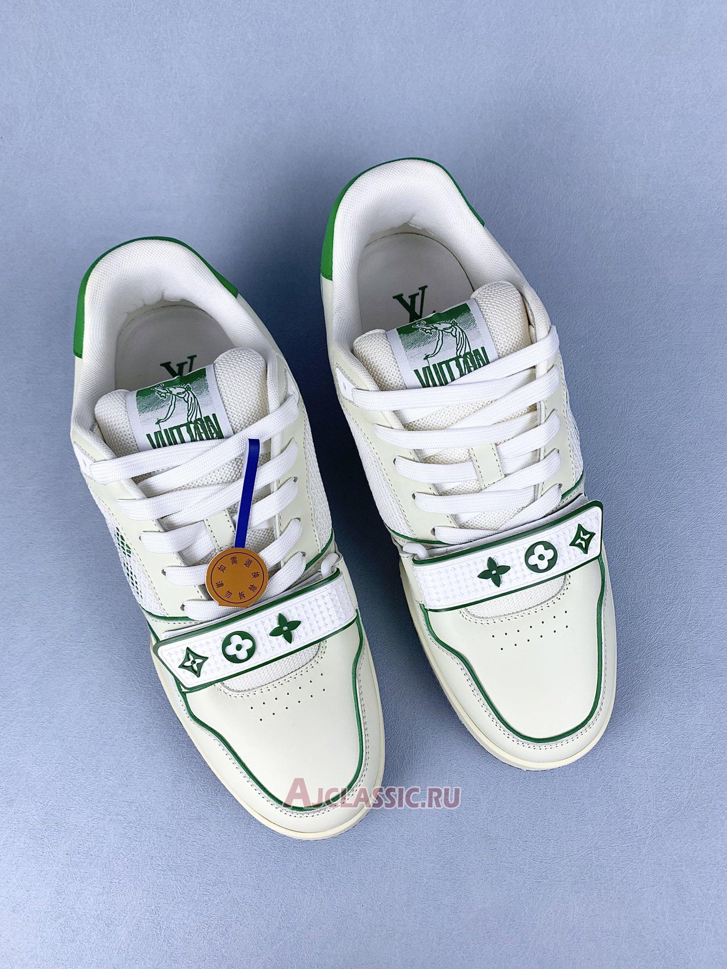 New Louis Vuitton LV Trainers Sneaker "White Green" 1A98UZ Shoes