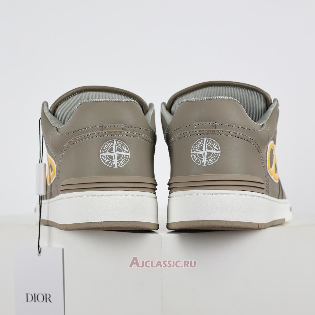 New Dior x Stone Island B57 Low "Gray Yellow Smooth Calfskin" Sneaker 3SN318ZDL_H822 Shoes