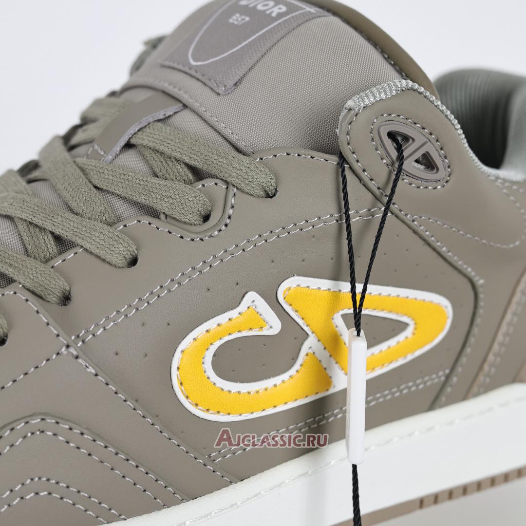 New Dior x Stone Island B57 Low "Gray Yellow Smooth Calfskin" Sneaker 3SN318ZDL_H822 Shoes
