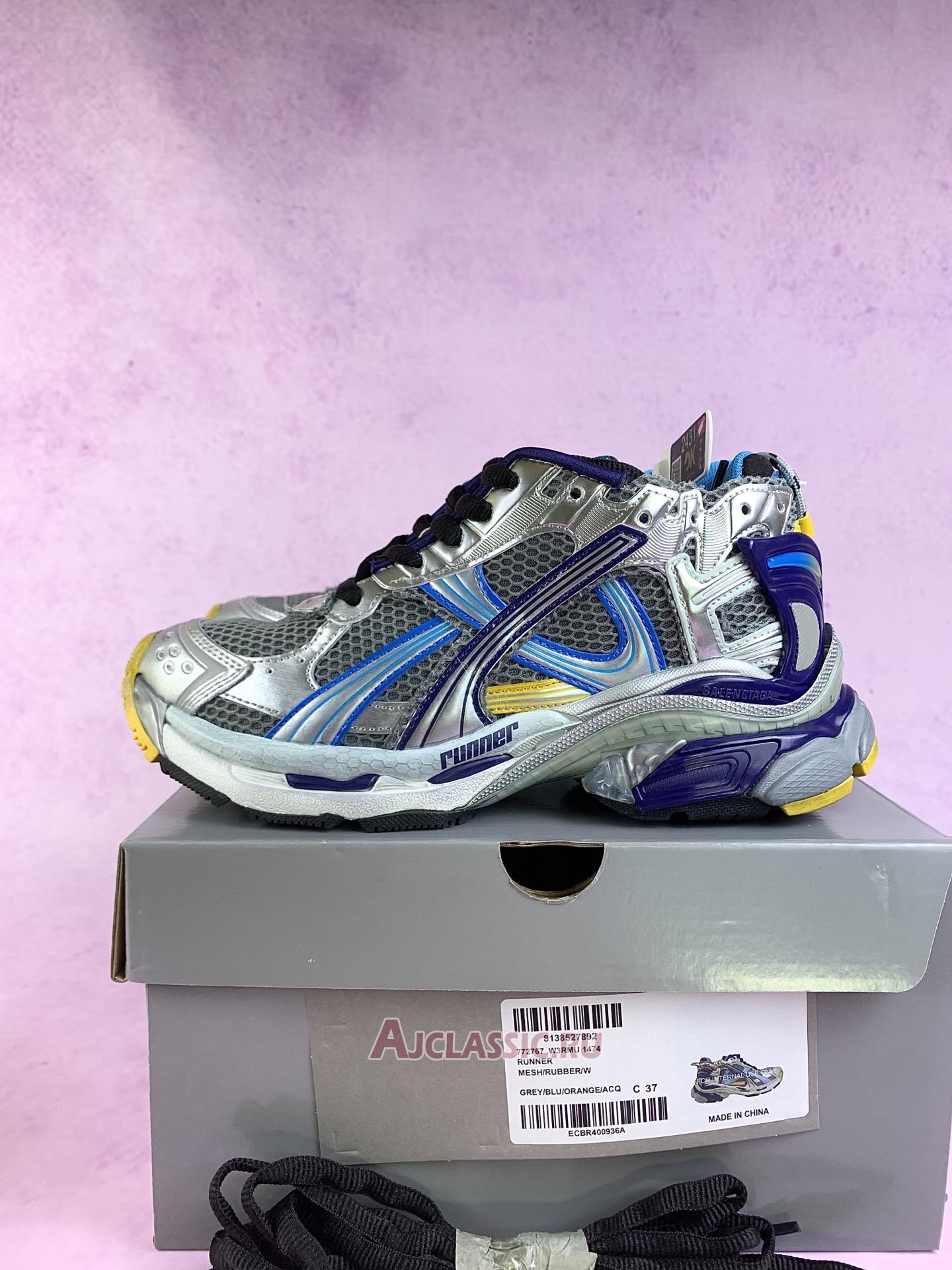 New Balenciaga Runner Sneaker "Grey Orange Aqua" 772774 W3RMU 1474 Shoes