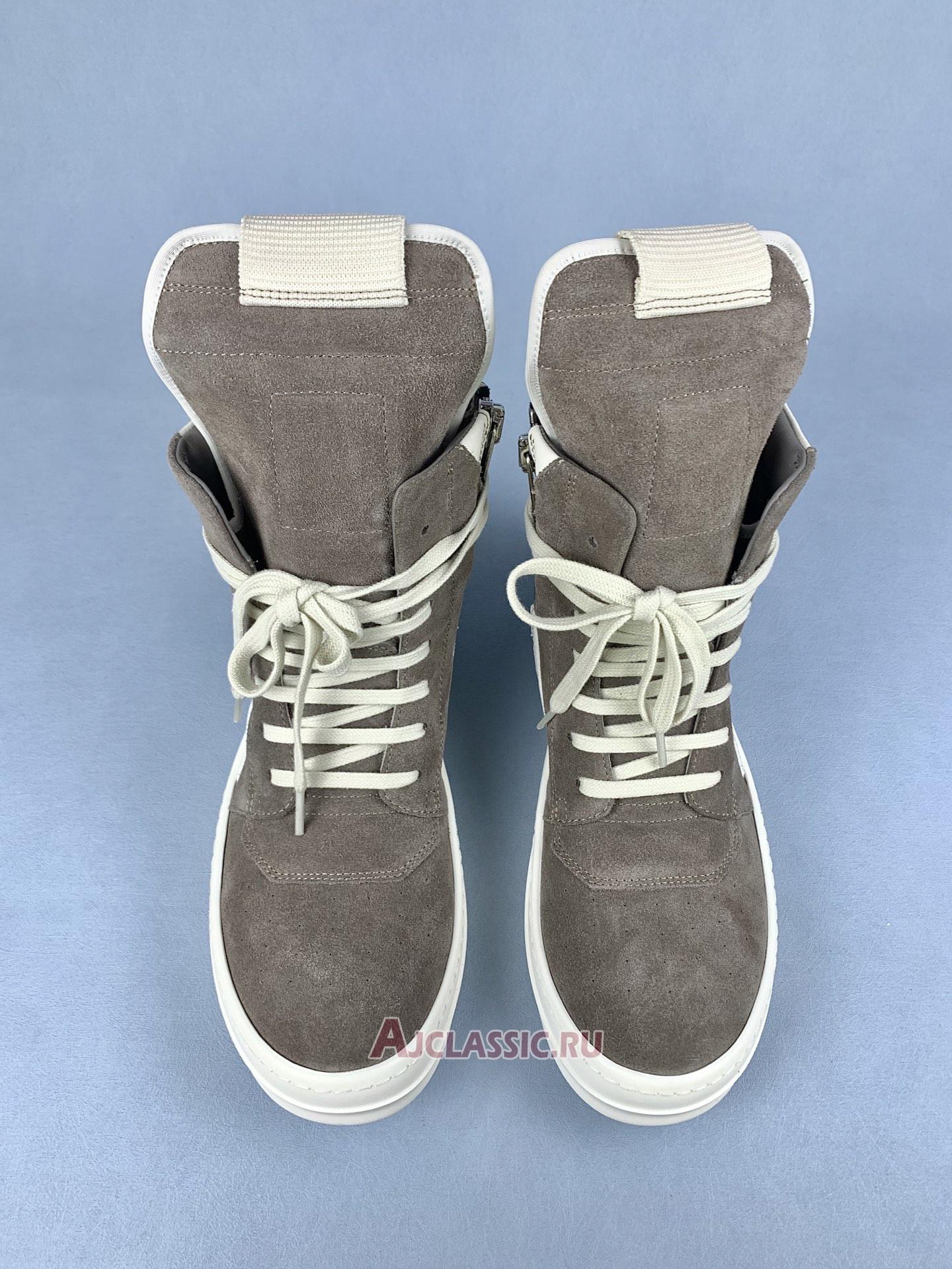 New Rick Owens Strobe Geobasket High "Dust Milk" RU01E5894LWNLCO-3411 Shoes