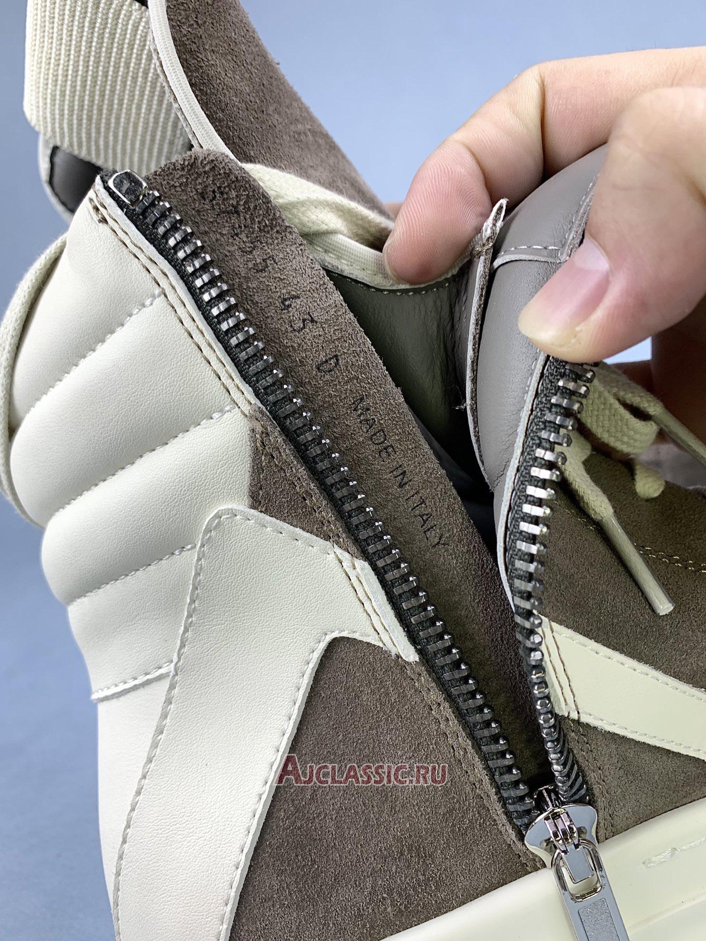 New Rick Owens Strobe Geobasket High "Dust Milk" RU01E5894LWNLCO-3411 Shoes