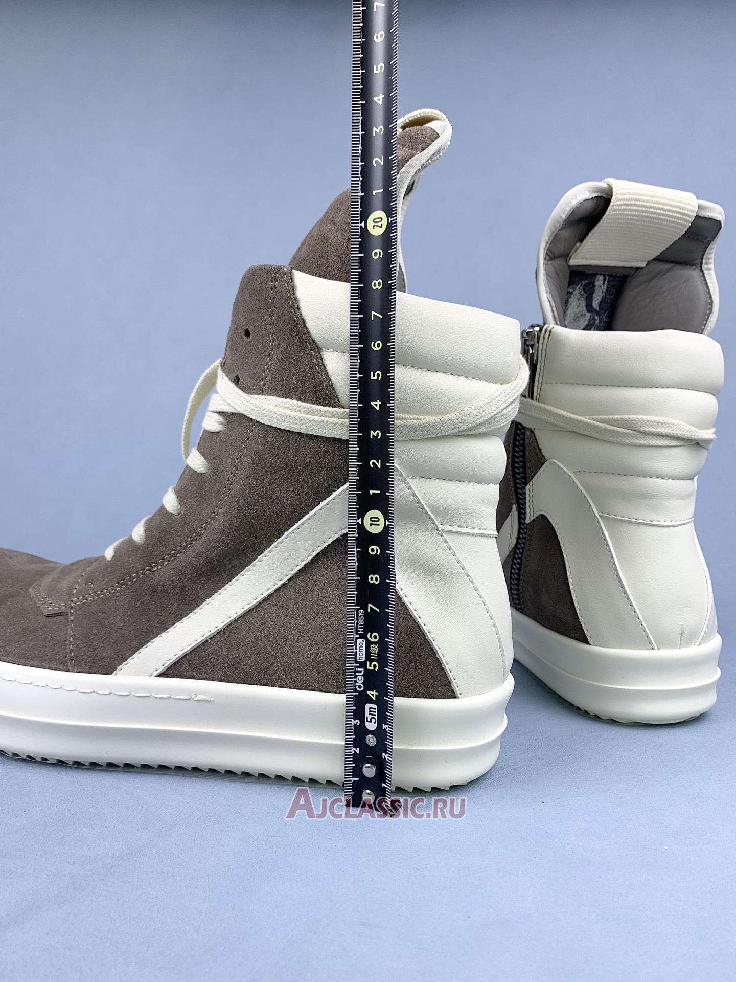 New Rick Owens Strobe Geobasket High "Dust Milk" RU01E5894LWNLCO-3411 Shoes
