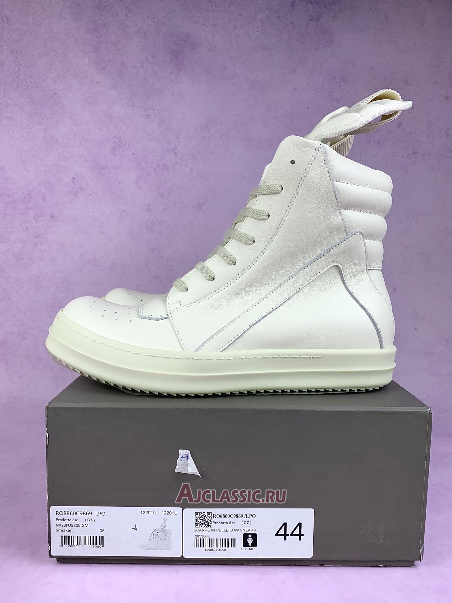 New Rick Owens FW17 Glitter Geobasket "Milk White" RU17F8894 LPO-111-2 Shoes