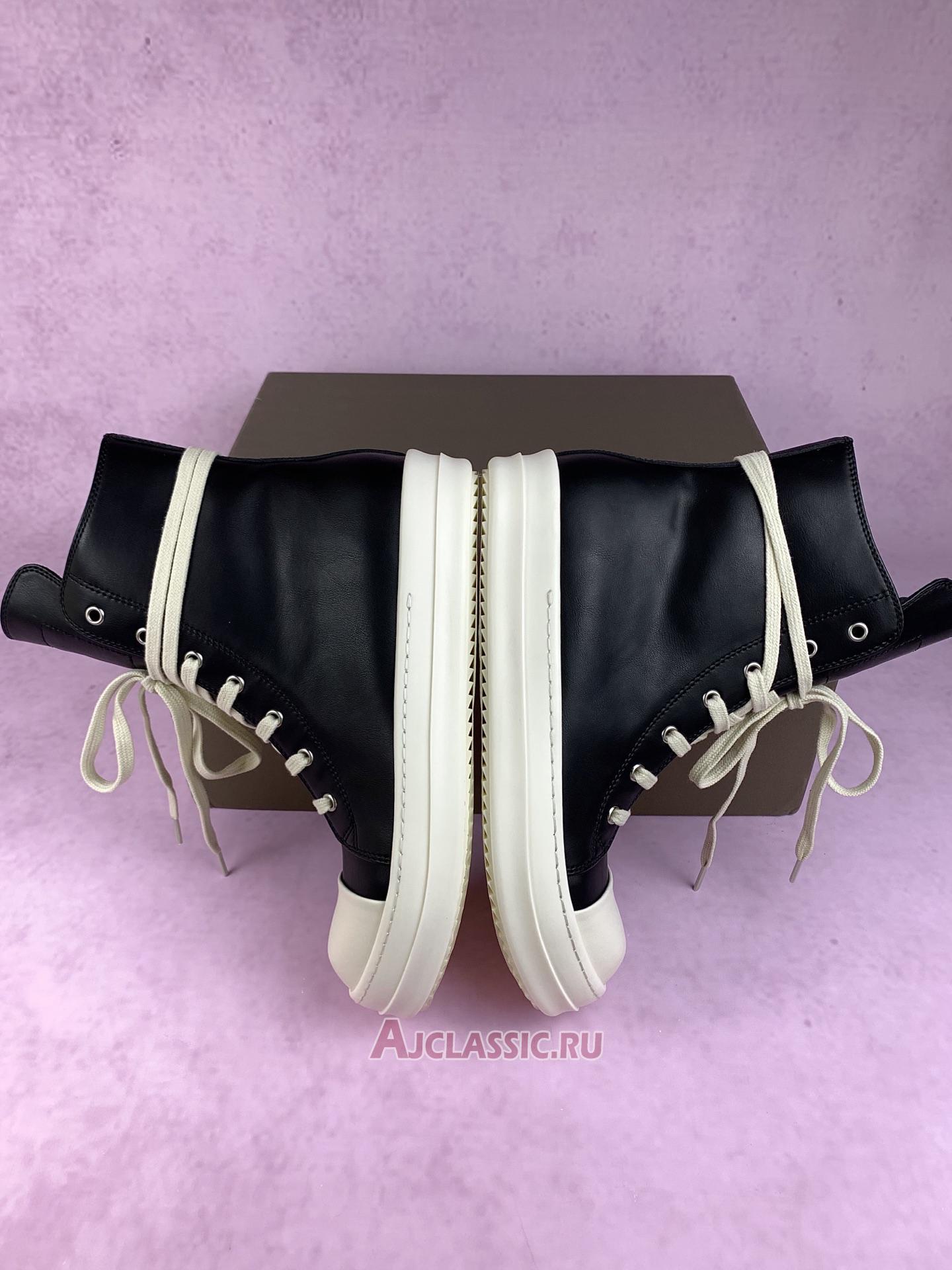 New Rick Owens Strobe Leather High "Black Milk" RU02B2890-LPO-911 Shoes