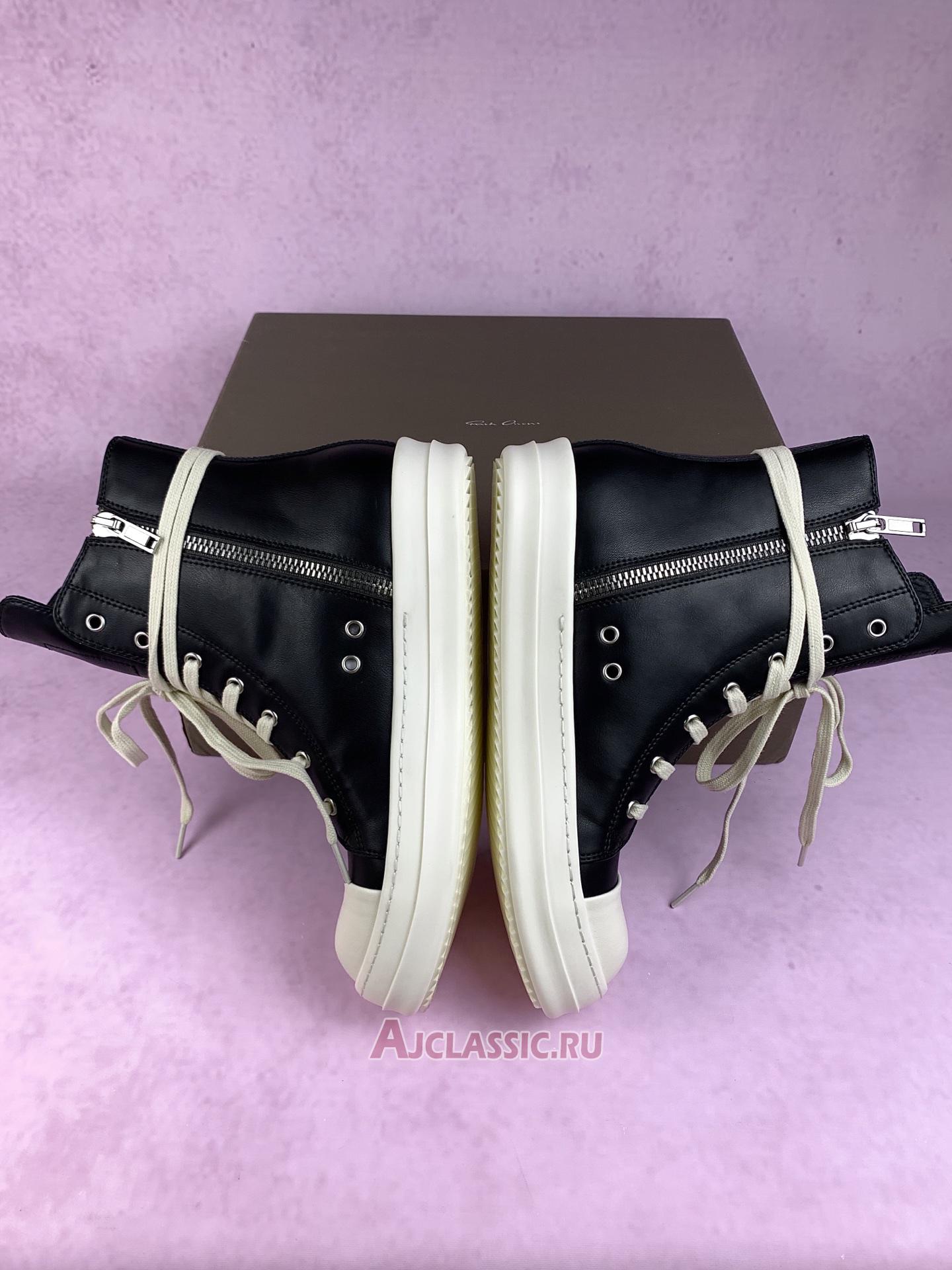 New Rick Owens Strobe Leather High "Black Milk" RU02B2890-LPO-911 Shoes