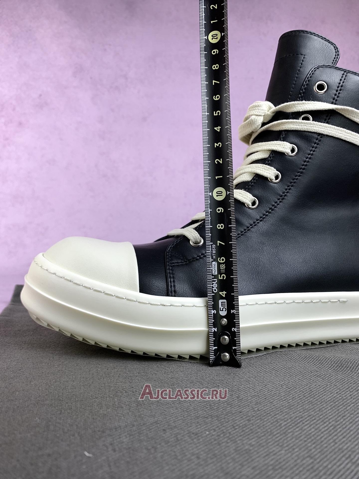 New Rick Owens Strobe Leather High "Black Milk" RU02B2890-LPO-911 Shoes