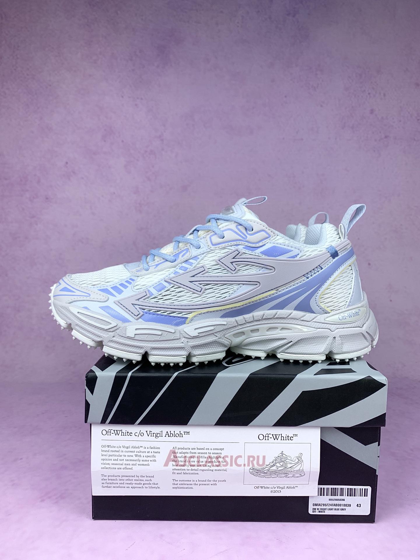 New Off-White Be Right Back "White Grey Light Blue" OMIA295C99FAB001 0140-2 Shoes
