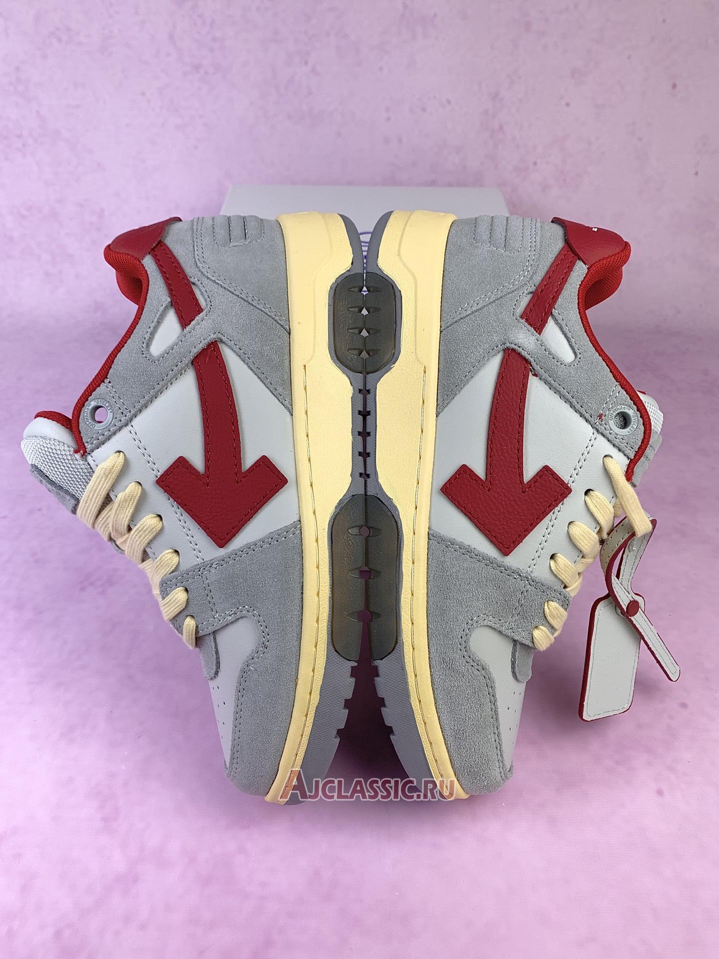 New Off-White Out of Office Low "Light Grey Red" OMIA189S24LEA011 0525-2 Shoes