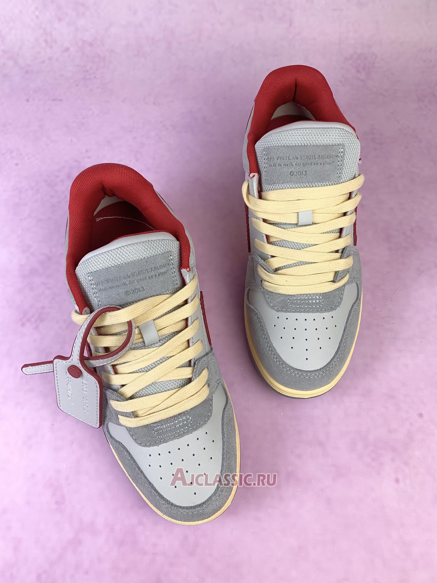 New Off-White Out of Office Low "Light Grey Red" OMIA189S24LEA011 0525-2 Shoes