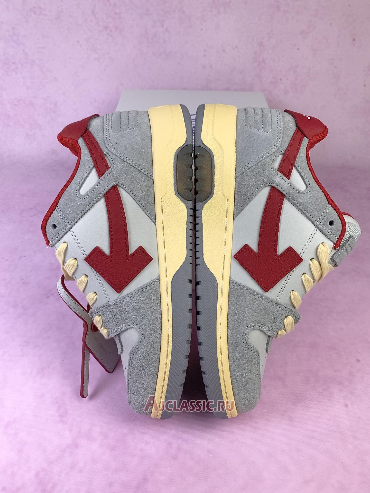 New Off-White Out of Office Low "Light Grey Red" OMIA189S24LEA011 0525-2 Shoes