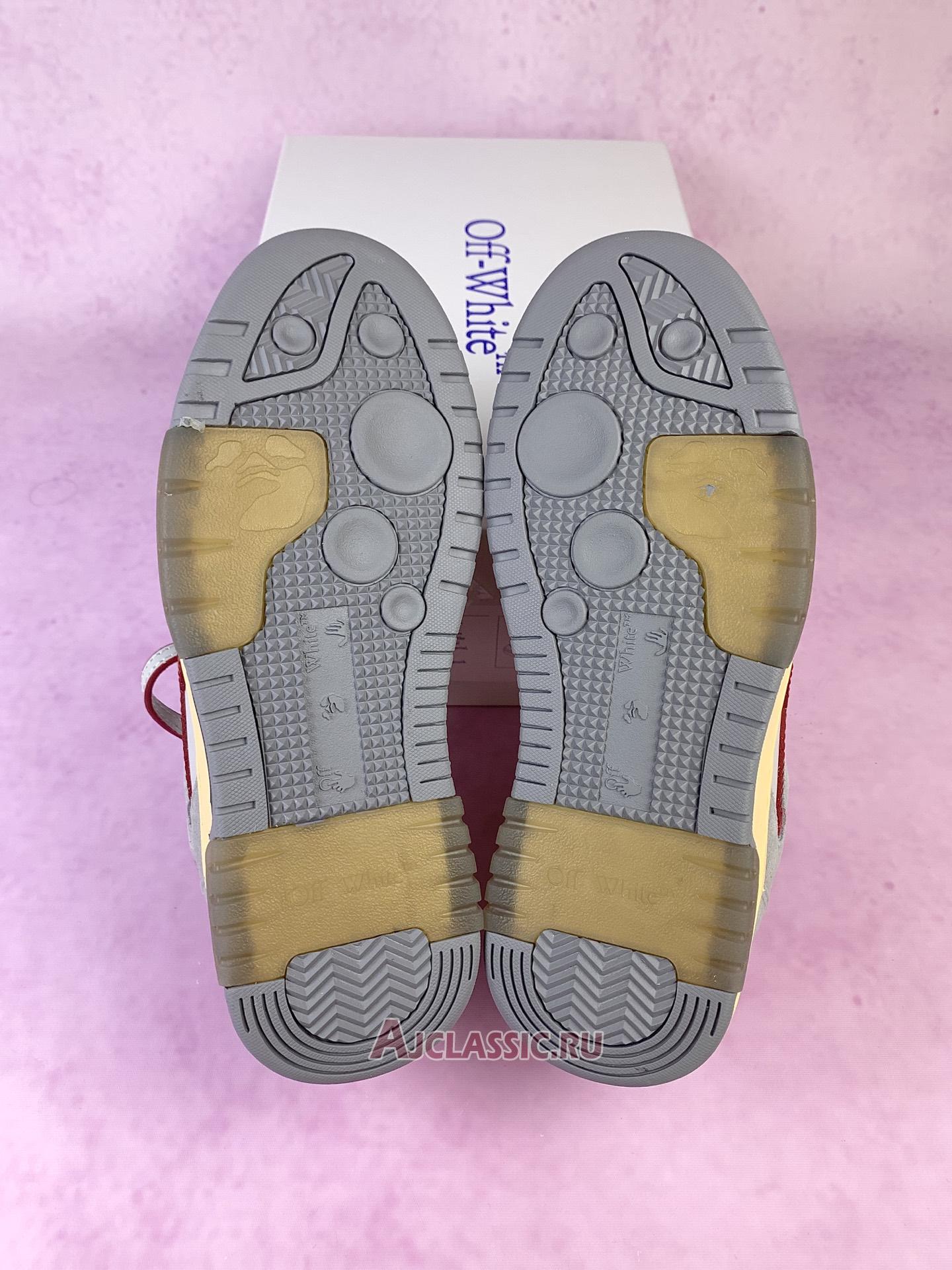 New Off-White Out of Office Low "Light Grey Red" OMIA189S24LEA011 0525-2 Shoes