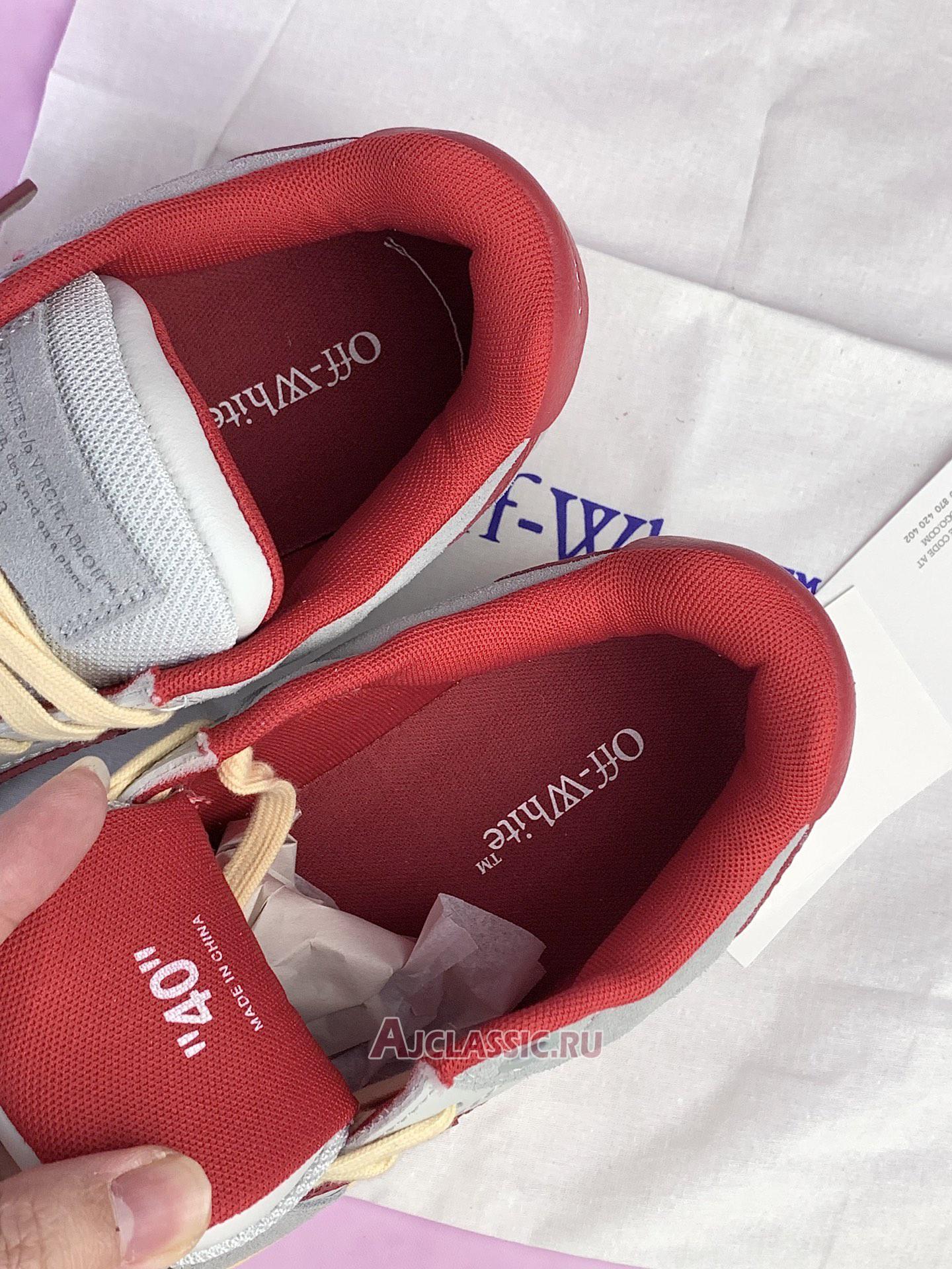 New Off-White Out of Office Low "Light Grey Red" OMIA189S24LEA011 0525-2 Shoes