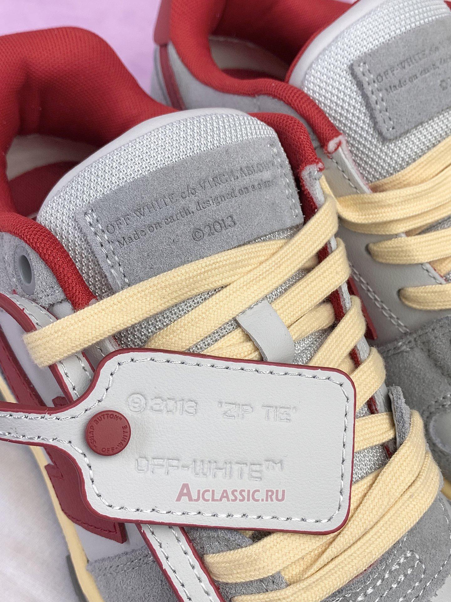 New Off-White Out of Office Low "Light Grey Red" OMIA189S24LEA011 0525-2 Shoes