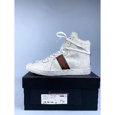 Buy Gucci High Top Leather Web Detail White Sneaker White 221825 ADFX0 9060-2 Quality Reps Replicas Shoes