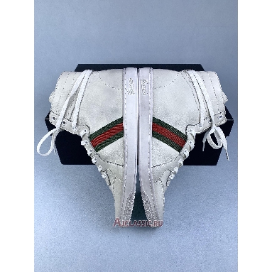 Buy Gucci High Top Leather Web Detail White Sneaker White 221825 ADFX0 9060-2 Quality Reps Replicas Shoes