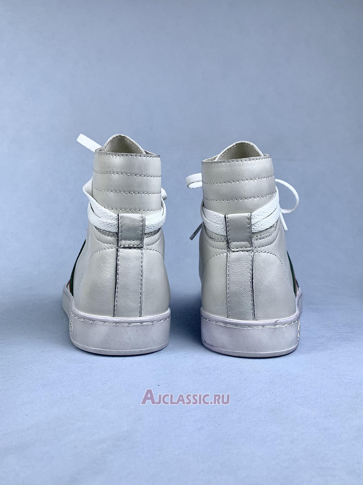 New Gucci High Top Leather Web Detail "White" Sneaker 221825 ADFX0 9060-2 Shoes