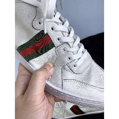 Buy Gucci High Top Leather Web Detail White Sneaker White 221825 ADFX0 9060-2 Quality Reps Replicas Shoes