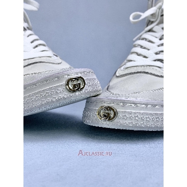 Buy Gucci High Top Leather Web Detail White Sneaker White 221825 ADFX0 9060-2 Quality Reps Replicas Shoes