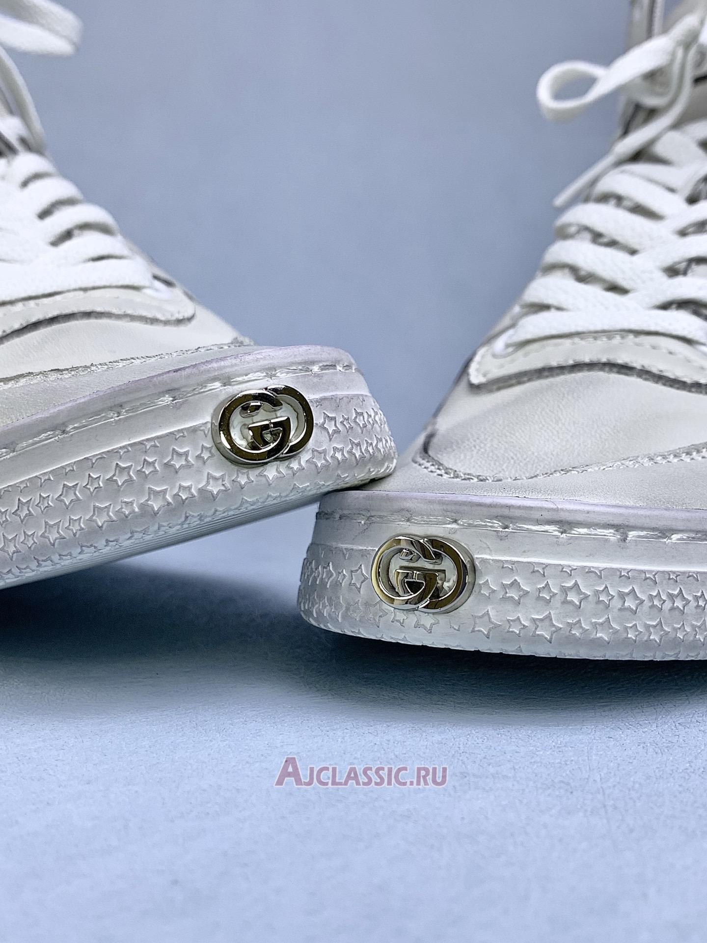 New Gucci High Top Leather Web Detail "White" Sneaker 221825 ADFX0 9060-2 Shoes