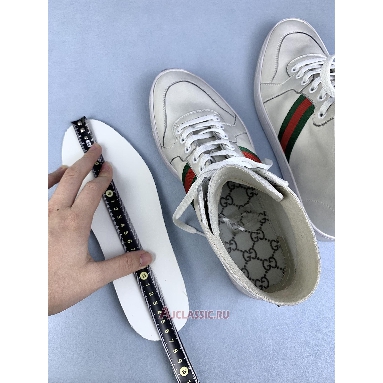 Buy Gucci High Top Leather Web Detail White Sneaker White 221825 ADFX0 9060-2 Quality Reps Replicas Shoes