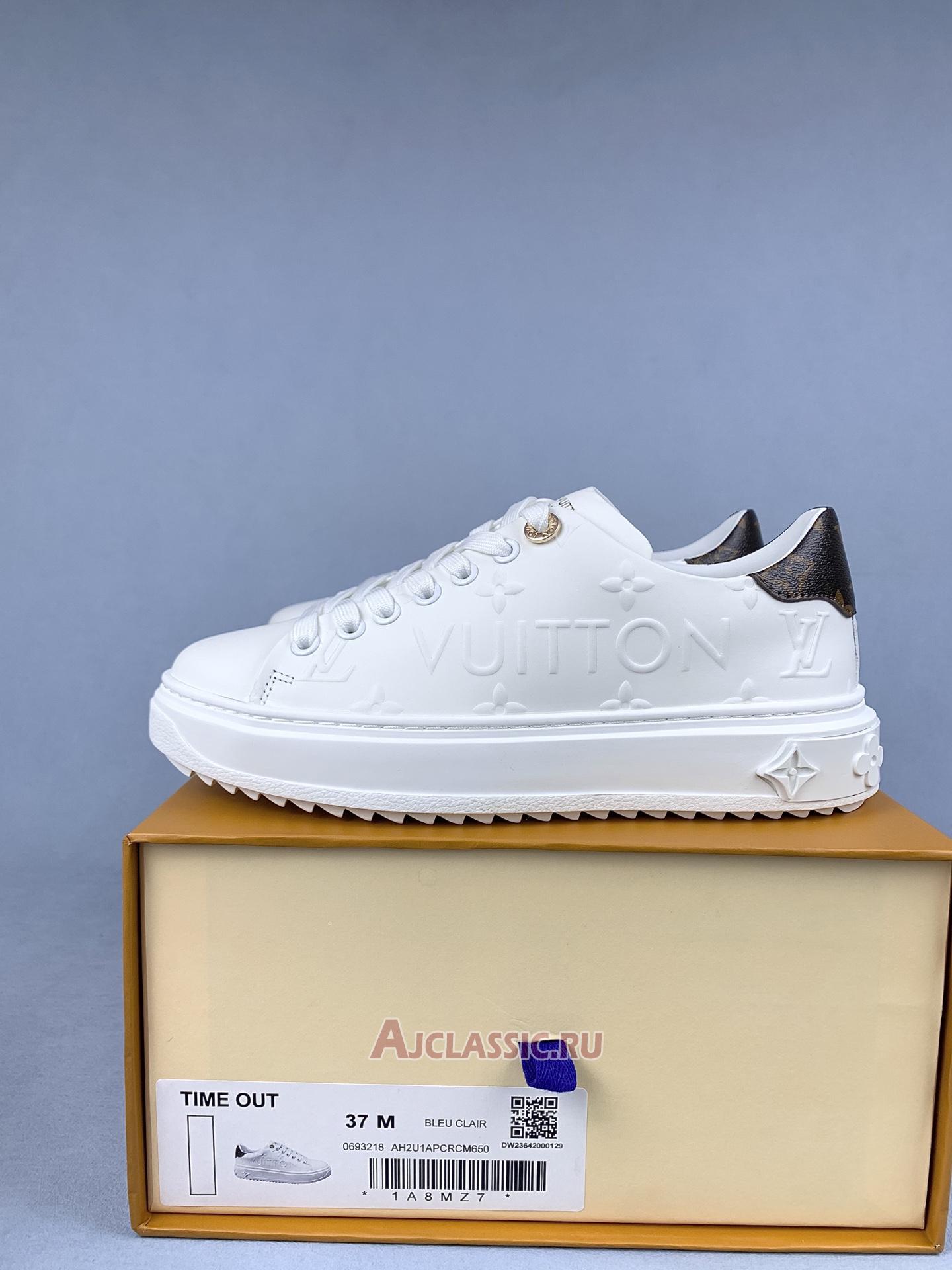 New Louis Vuitton LV Time Out Sneaker "Debossed White Monogram" 1AAP6H Shoes