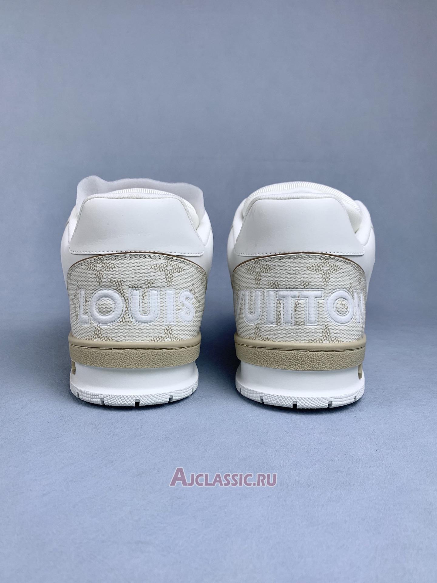 New Louis Vuitton LV Trainer Sneaker "Velcro Strap Beige Monogram Flowers" 1AHTUA Shoes